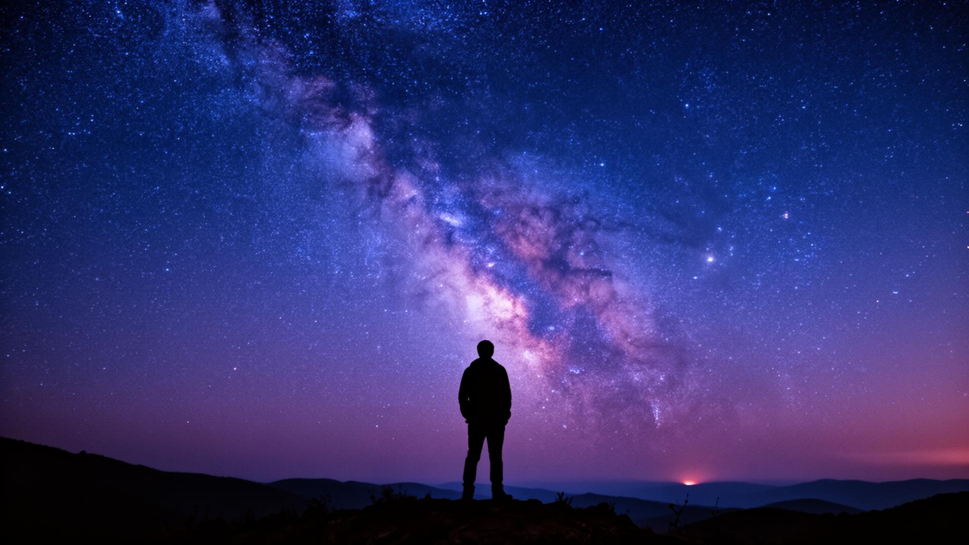 Persona che osserva il cielo stellato